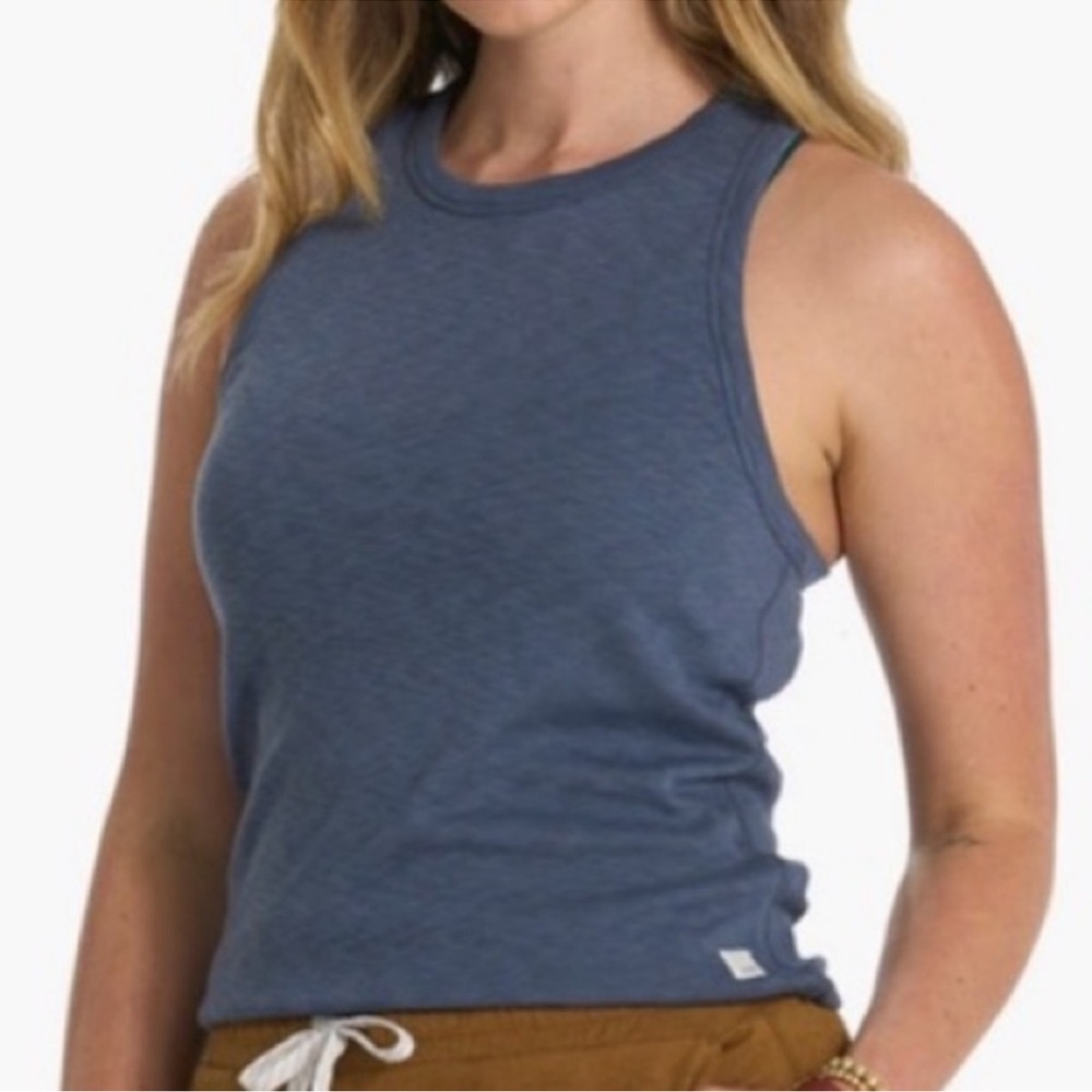 Vuori Sunrise Ribbed Women's Azure Blue Sleeveless Tank Top